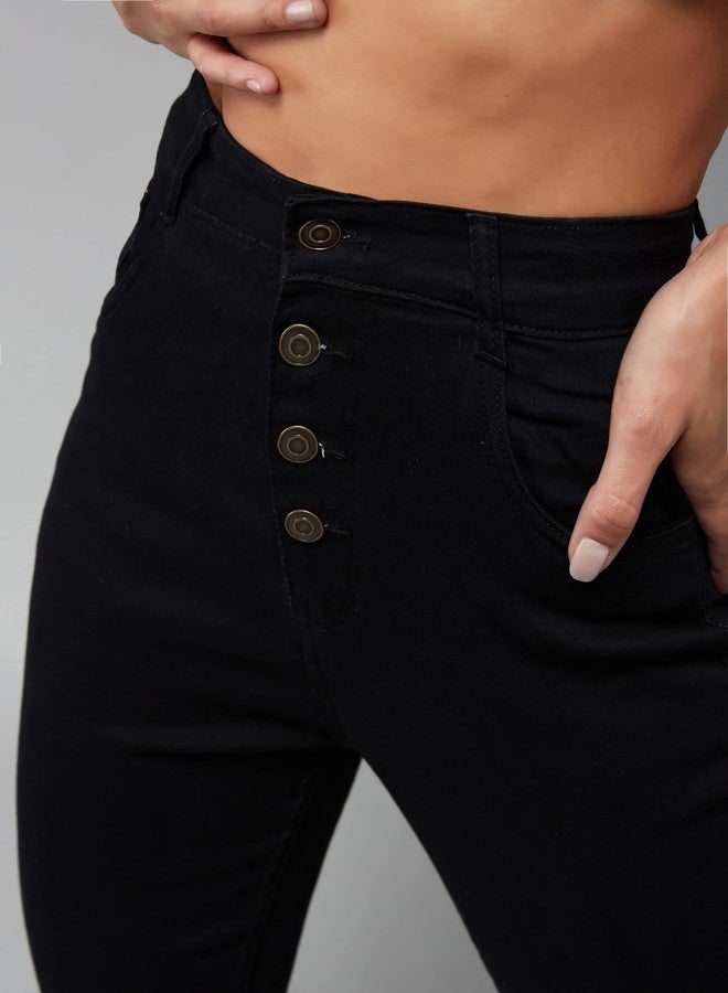Miss Chase Women's Skinny Fit High Rise Regular Length Stretchable Denim Jeans (MCAW24DEN79-33-328-32, Ink Black, 32) - Image 5