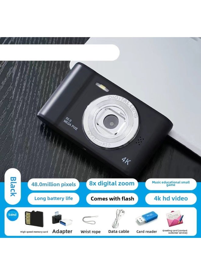 Generic - Campus Retro Student Party Camera HD Digital Camera Entry-level Card Machine Portable Photo Wholesale-Body Color:Ultimate Version  16g★Hd Dual Camera 5000w★Comes With Flash - Image 1