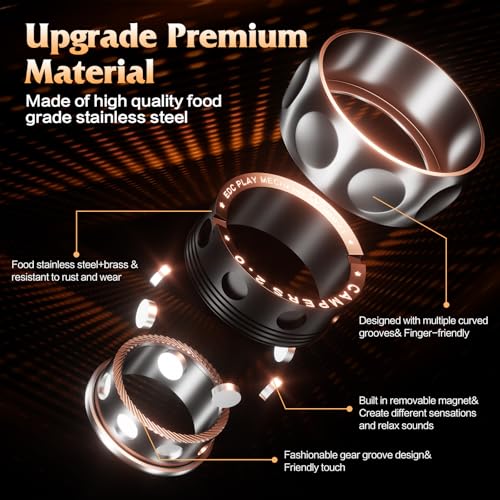 INNÃ”PLUS Upgrade Fidget Spinner for Stress Relief,Magnetic Fidget Spinner Rings with Rotating Sounds/Anti-Slip,Stainless Steel Ring Toy Stress Anxiety ADHD Relief Tool, Gifts for Adults and Teens - Image 4