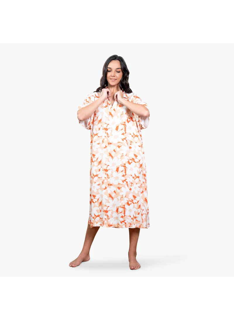 أدريا Aadaraya All-Over Floral Print Sleepshirt