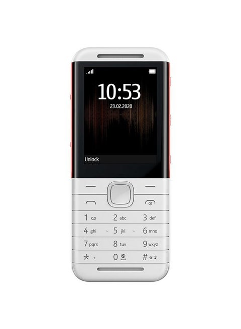 هاتف 5310 ثنائي الشريحة 4 جي 16 ميجابايت قوة الأداء وسعة التخزين مع تصميم فريد بالألوان ابيض
