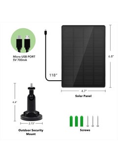 StartVision Solar Panel for Wireless Outdoor Security Camera,Compatible with DC 5V Rechargeable Battary Powered Surveillance Camera, Continuously Power for Outdoor Security Camera,5V 3.5W Micro USB Port（2 Pack）  - Image 2