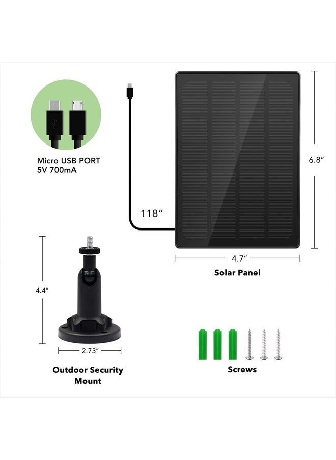 StartVision - Solar Panel for Wireless Outdoor Security Camera,Compatible with DC 5V Rechargeable Battary Powered Surveillance Camera, Continuously Power for Outdoor Security Camera,5V 3.5W Micro USB Port（2 Pack） - Image 1