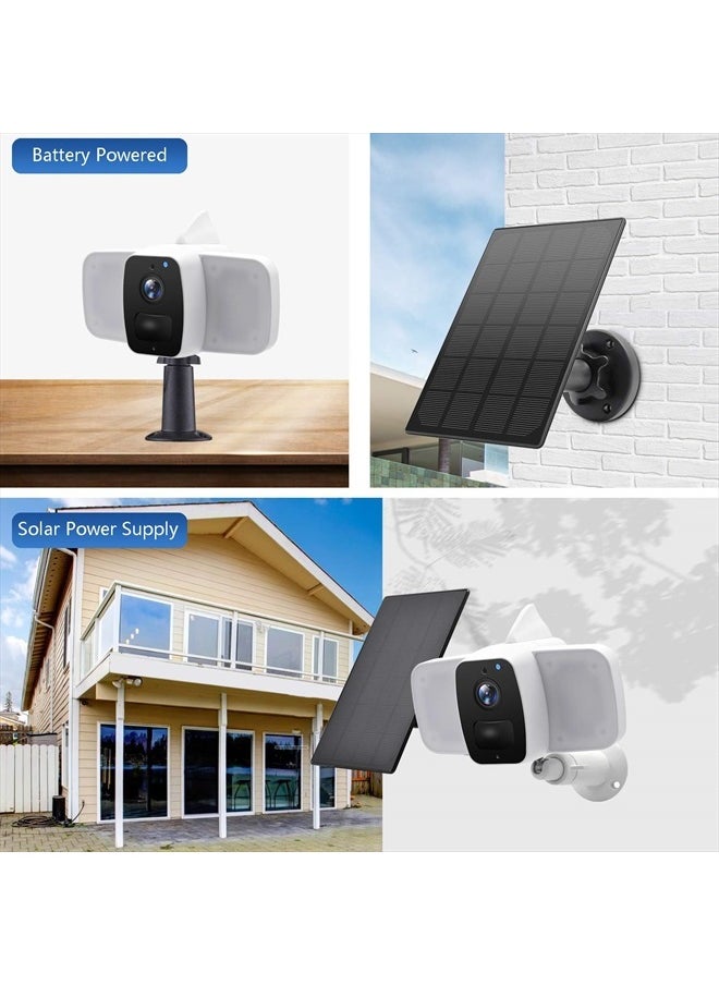 StartVision - Solar Panel for Wireless Outdoor Security Camera,Compatible with DC 5V Rechargeable Battary Powered Surveillance Camera, Continuously Power for Outdoor Security Camera,5V 3.5W Micro USB Port（2 Pack） - Image 1