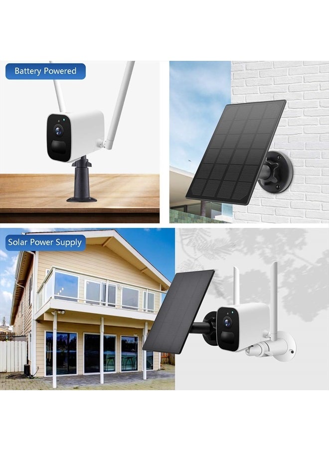 StartVision - Solar Panel for Wireless Outdoor Security Camera,Compatible with DC 5V Rechargeable Battary Powered Surveillance Camera, Continuously Power for Outdoor Security Camera,5V 3.5W Micro USB Port（2 Pack） - Image 1