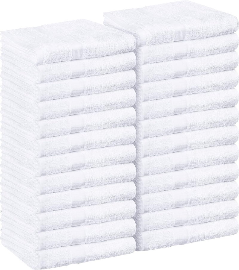 Utopia Towels  Salon Towel Pack of 24 Not Bleach Proof 16 x 27 Inches Highly Absorbent Cotton Towels for Hand Gym Beauty Spa and Home Hair Care White