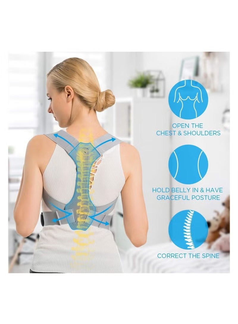 Posture Corrector for Men and Women FDA Approved Adjustable Upper Back Brace for Support and Spinal Alignment, Providing Shoulder-Neck-Back Pain Relief(Large) - Image 3