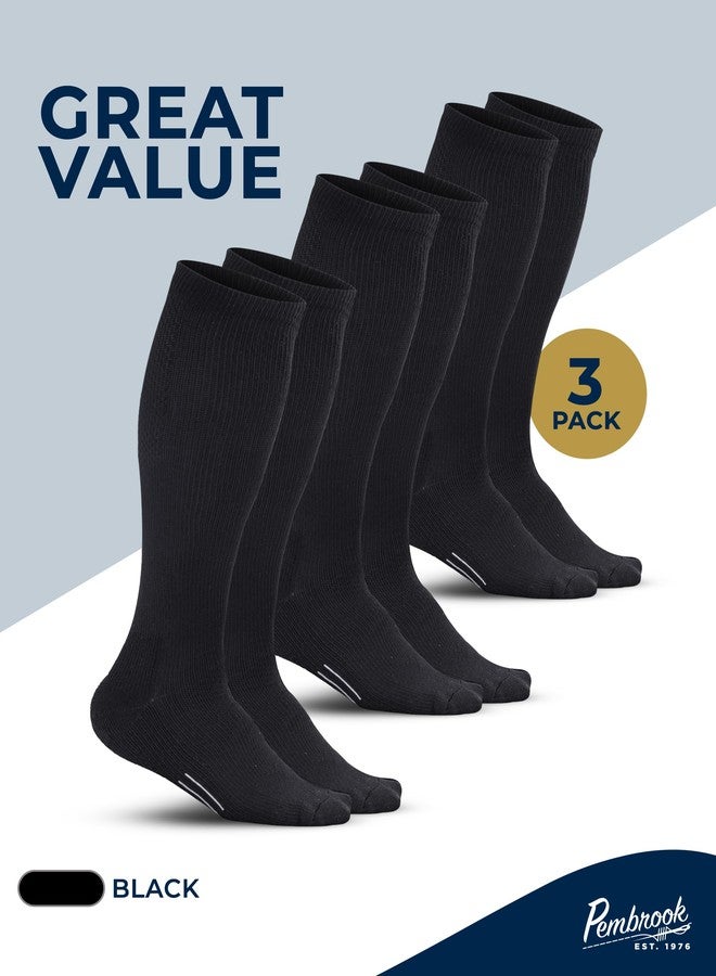 Pembrook Compression Socks for Men - 3 Pack | Graduated Compression Travel, Athletic, Work Socks | Support Socks for Men Black - Image 5