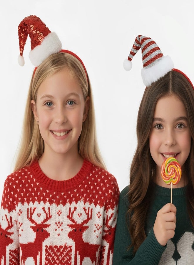 ForBaysy Christmas Hat Headbands For Women and Girls Santa Xmas Hat For Christmas Party Decoration Headwear - Image 3