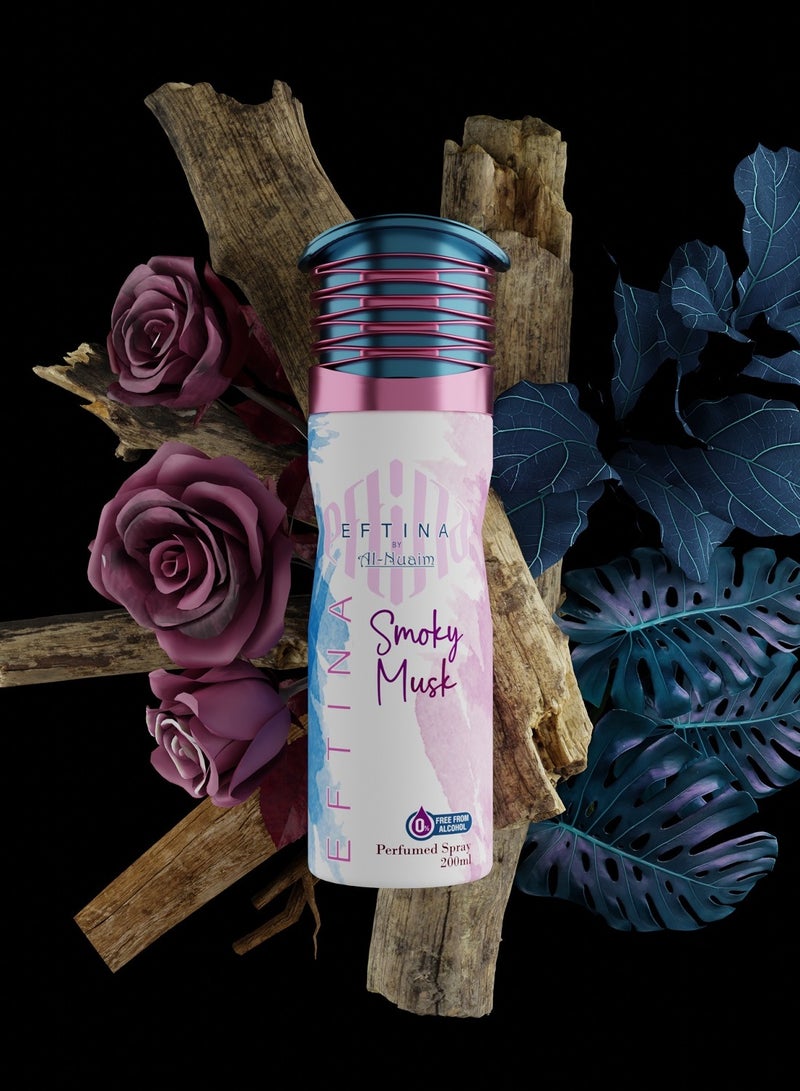 Al Nuaim Smoky Musk Alcohol-Free Deodorant for Men and Women - 200ml | Long-Lasting Body Spray - Image 2