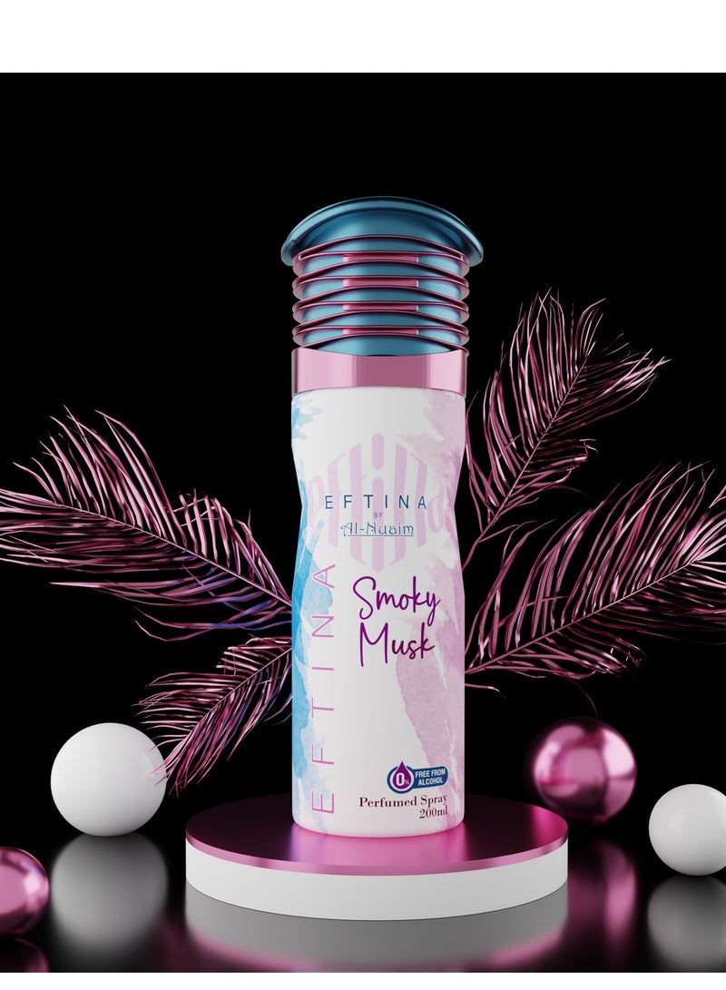 Al Nuaim Smoky Musk Alcohol-Free Deodorant for Men and Women - 200ml | Long-Lasting Body Spray - Image 5