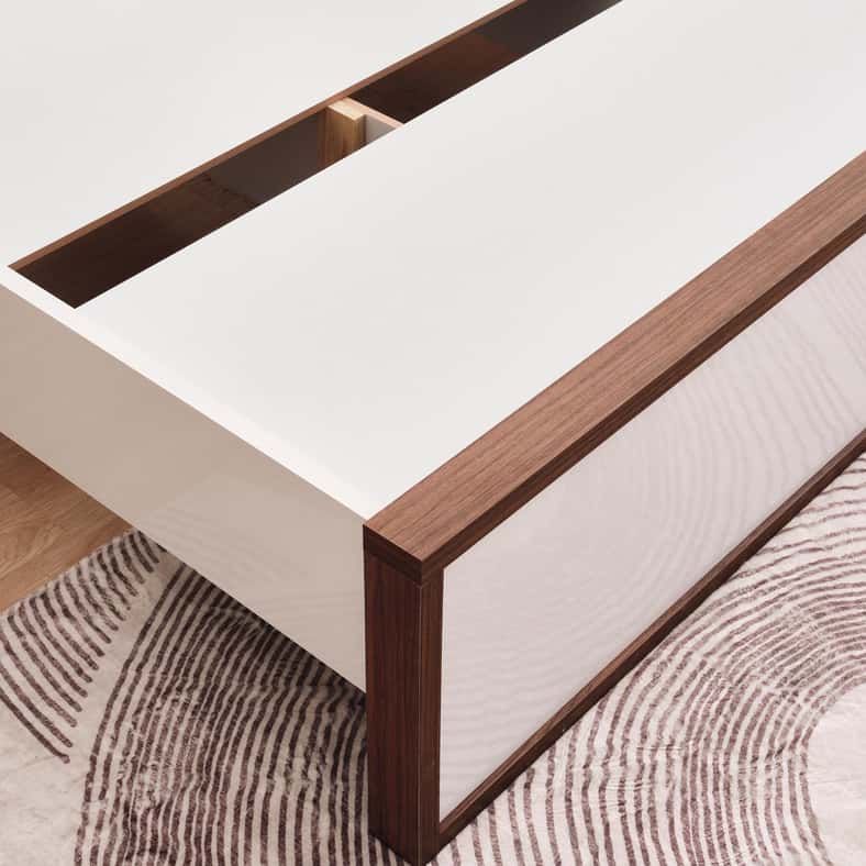 Pan Home طقم غرفة نوم فالنسيا 5 قطع - جوز أبيض لامع - Image 4