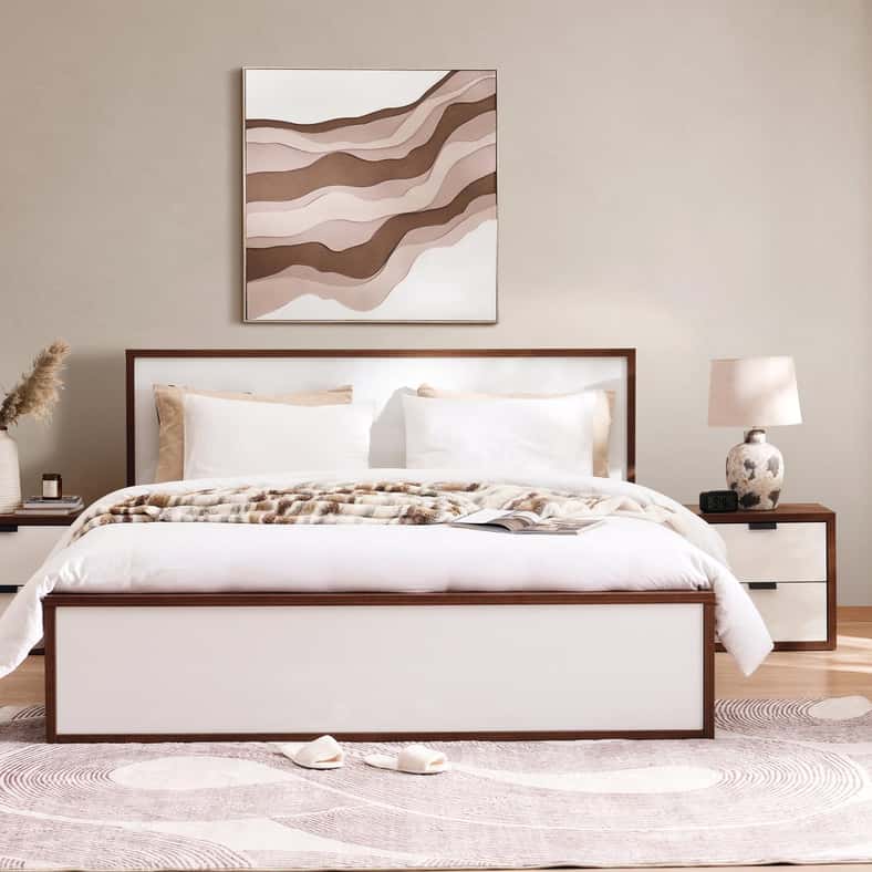 Pan Home طقم غرفة نوم فالنسيا 5 قطع - جوز أبيض لامع - Image 2