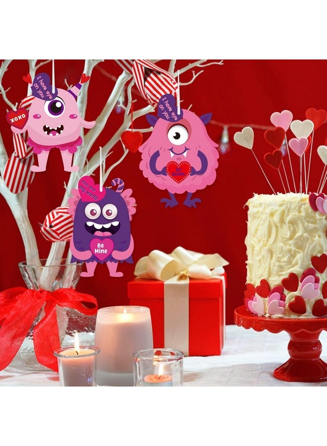 Haooryx Valentine's Paper Craft Kits - 30Pcs DIY Monster Paper Hanging Ornaments Make Your Own Valentine's Day Exchange Gift Card Decorations Kids Home Decor Classroom Mix Match Art Handcraft Supplies - Image 5
