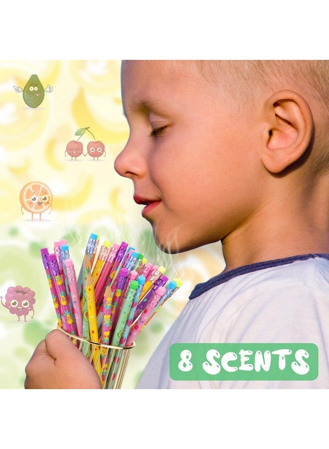 Leinuosen 48 Pcs Scented Pencils For Kids Inspirational Hb Pencils With Erasers Cylinder Colorful Fun Wood Pencils Motivational Graphite Pencils With Fruit Elements For School Office Classroom Students - Image 5