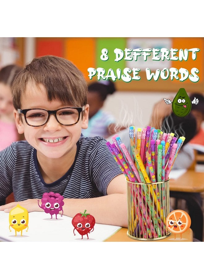 Leinuosen 48 Pcs Scented Pencils For Kids Inspirational Hb Pencils With Erasers Cylinder Colorful Fun Wood Pencils Motivational Graphite Pencils With Fruit Elements For School Office Classroom Students - Image 3