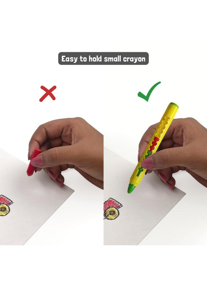 Stic 25 Retractable Crayons Pencil Control Colouring Book Toddler Unbreakable Washable Erasable Twistable Non Toxic Edible finger Grip block drawing Toy baby safe kindergarten return gift kids 1 year - Image 5