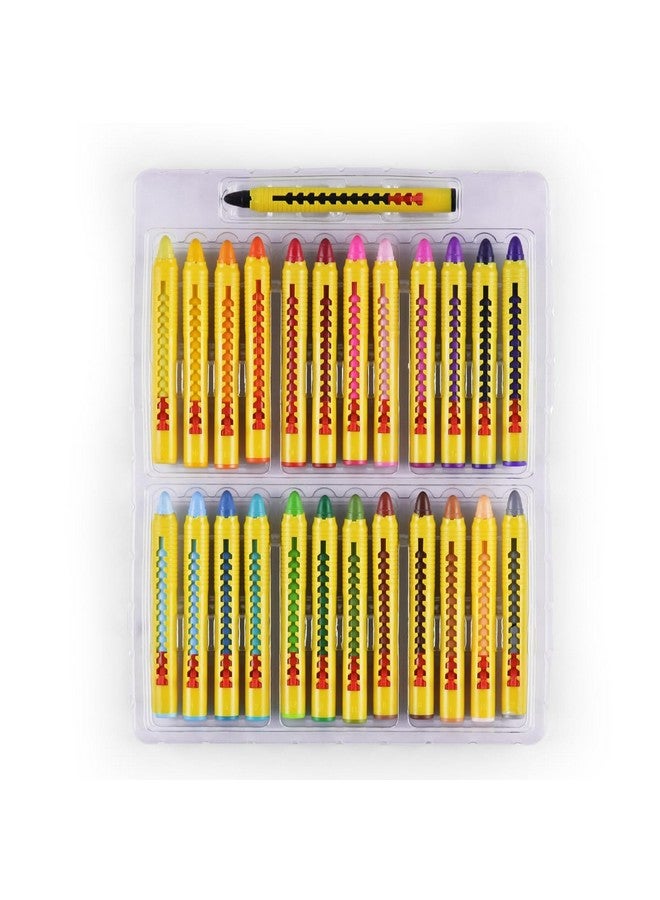 Stic 25 Retractable Crayons Pencil Control Colouring Book Toddler Unbreakable Washable Erasable Twistable Non Toxic Edible finger Grip block drawing Toy baby safe kindergarten return gift kids 1 year - Image 2