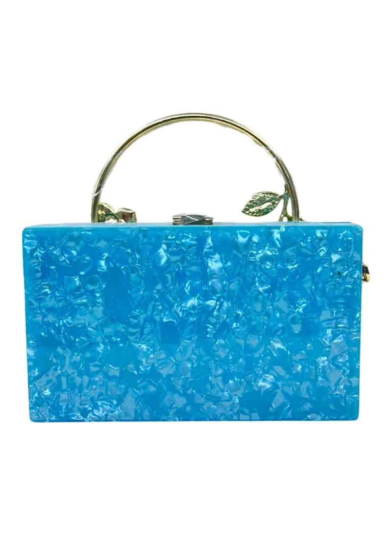Harsha's Glam Clutches Square Crystal Resin Clutch