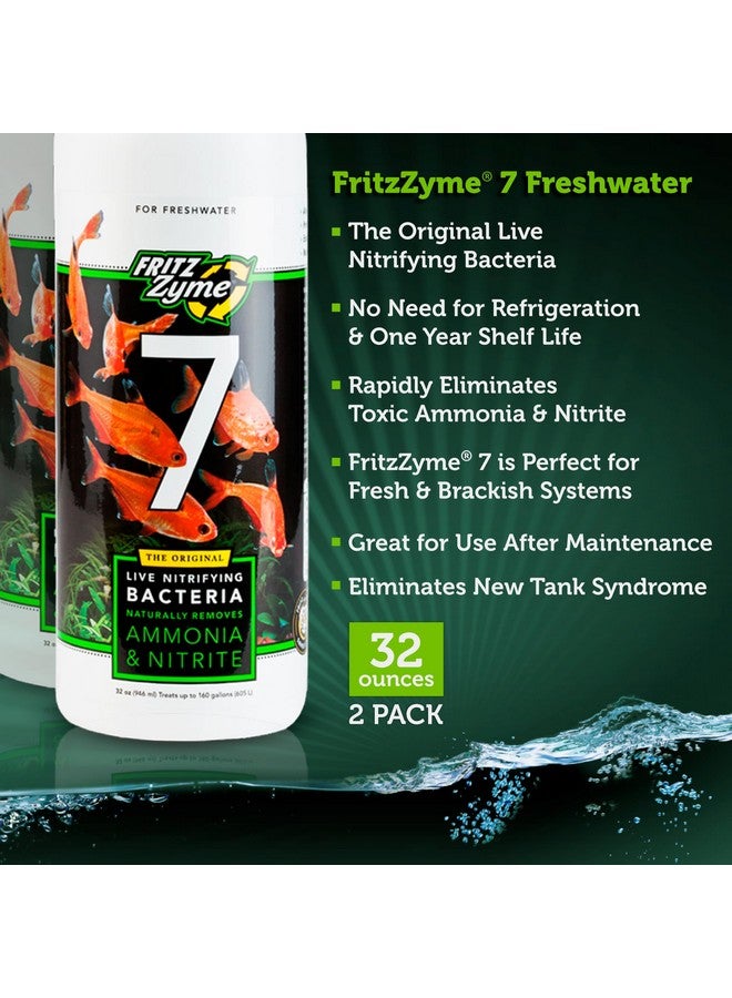 Fritz Aquatics Fritzzyme 7 Live Nitrifying Bacteria Naturally Removes Amonia & Nitrite For Freshwater Fish (32Ounce | 2Pack) - Image 2