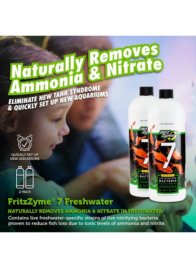 Fritz Aquatics Fritzzyme 7 Live Nitrifying Bacteria Naturally Removes Amonia & Nitrite For Freshwater Fish (32Ounce | 2Pack) - Image 3