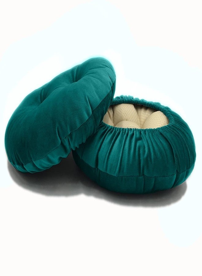 Augld 2 Pack Bar Stool Cushions with Elastic Band Stool Cover 12 Inch Teal - Image 1