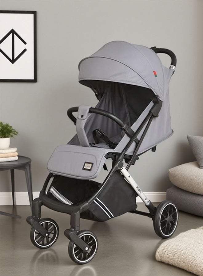 كيديليو عربة أطفال خفيفة الوزن للسفر مع ركوب أكثر سلاسة وطي مدمج وسلة تخزين كبيرة جدًا باللون الرمادي - Image 1