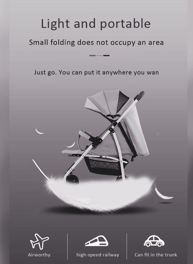 كيديليو عربة أطفال خفيفة الوزن للسفر مع ركوب أكثر سلاسة وطي مدمج وسلة تخزين كبيرة جدًا باللون الرمادي - Image 4