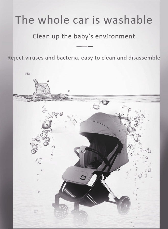 كيديليو عربة أطفال خفيفة الوزن للسفر مع ركوب أكثر سلاسة وطي مدمج وسلة تخزين كبيرة جدًا باللون الرمادي - Image 5