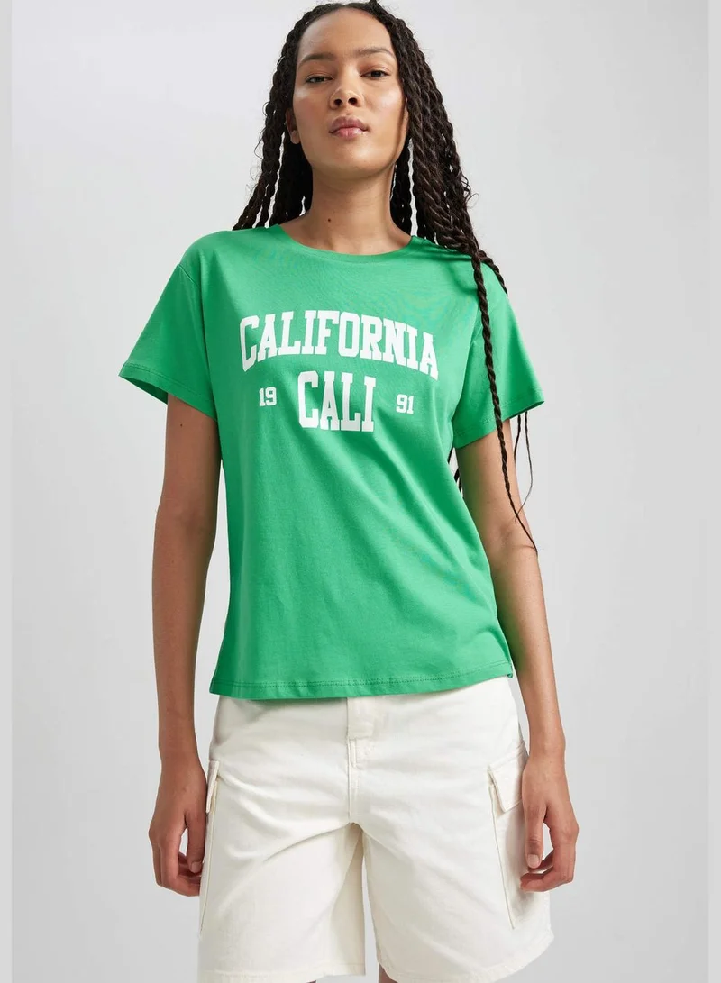 DeFacto Woman Crew Neck Knitted Short Sleeve T-Shirt