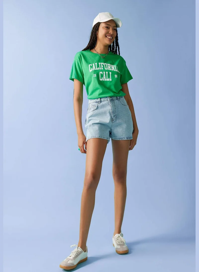 DeFacto Woman Crew Neck Knitted Short Sleeve T-Shirt