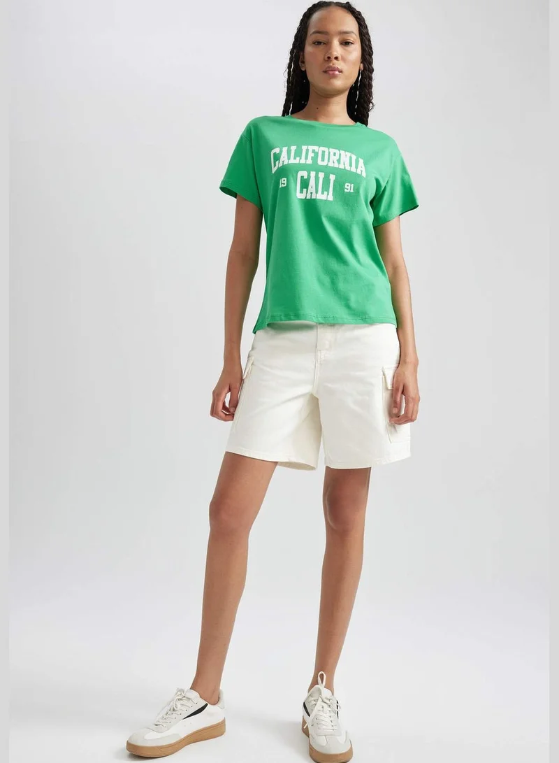 DeFacto Woman Crew Neck Knitted Short Sleeve T-Shirt