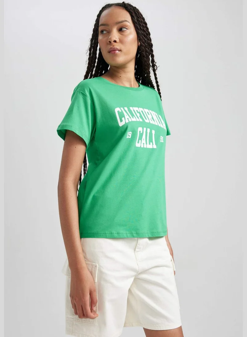 DeFacto Woman Crew Neck Knitted Short Sleeve T-Shirt