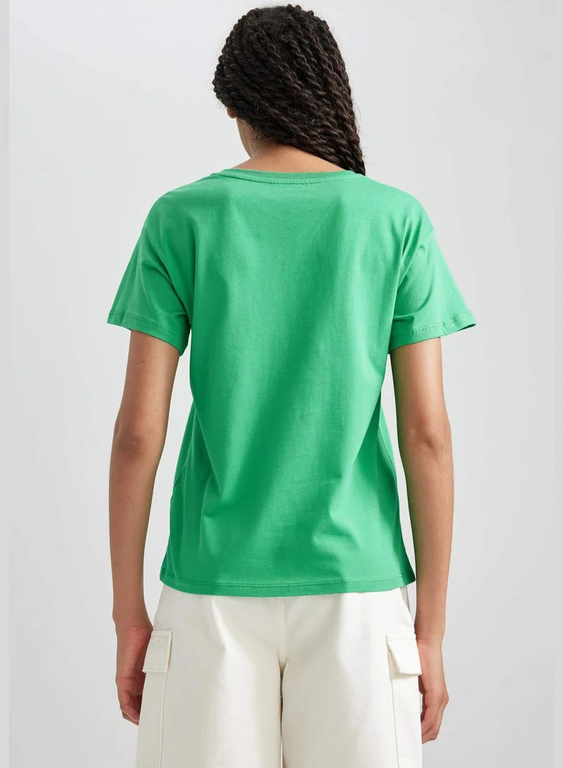 DeFacto Woman Crew Neck Knitted Short Sleeve T-Shirt