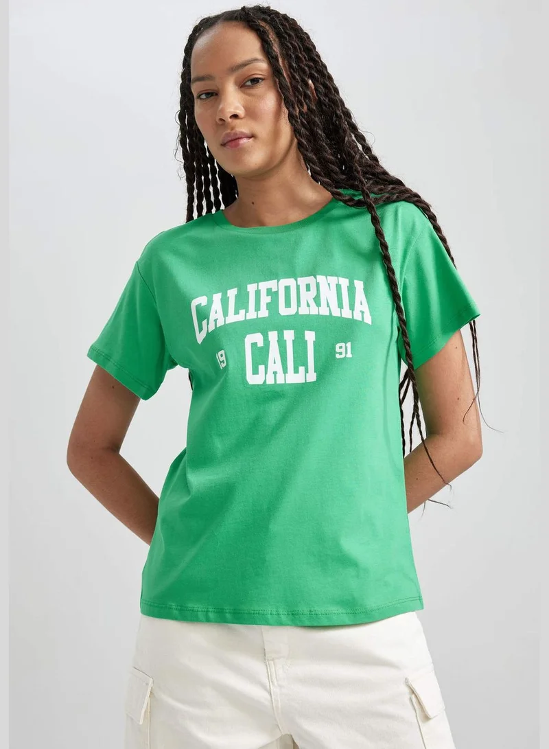 DeFacto Woman Crew Neck Knitted Short Sleeve T-Shirt