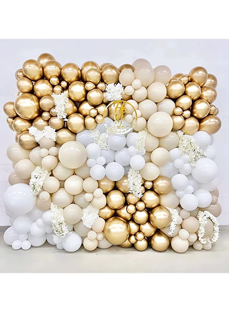 Sand White Balloon Arch Kit,106Pcs White Sand and Gold Balloon Garland Kit with Nude Balloon,Cream Balloon,White Gold Balloon Arch for Birthday Party Decoration,Baby Shower,Boho Wedding,Anniversary - Image 3