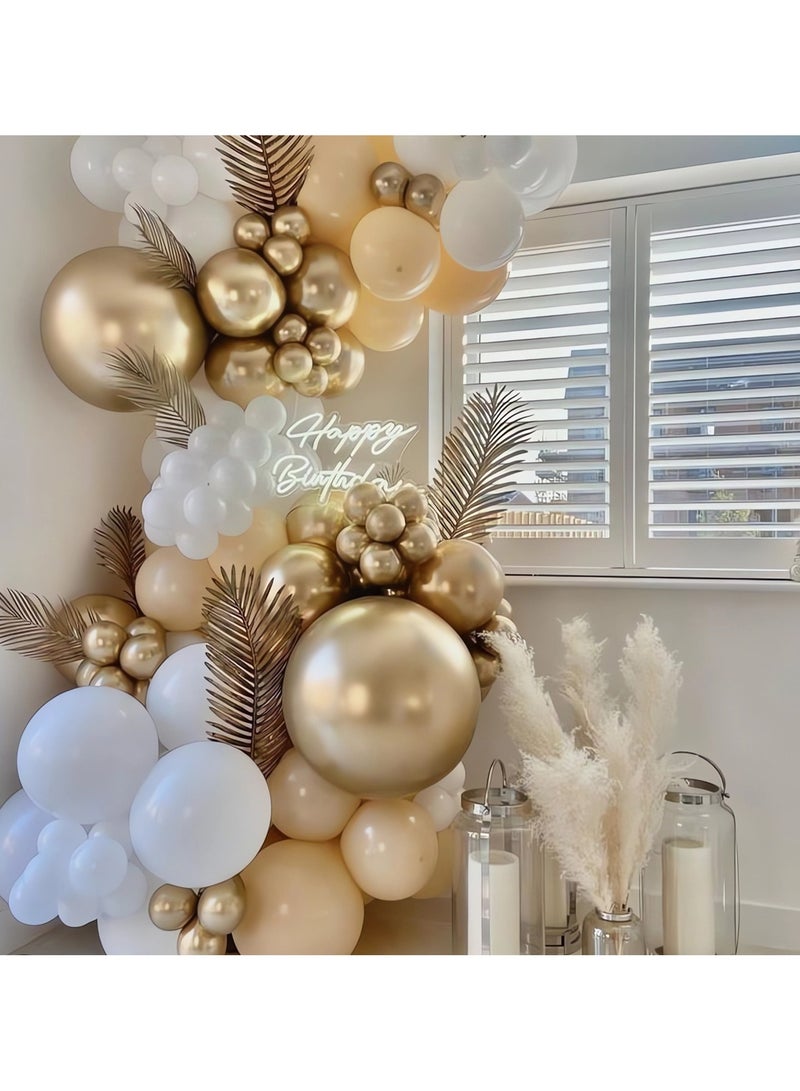 Sand White Balloon Arch Kit,106Pcs White Sand and Gold Balloon Garland Kit with Nude Balloon,Cream Balloon,White Gold Balloon Arch for Birthday Party Decoration,Baby Shower,Boho Wedding,Anniversary - Image 5