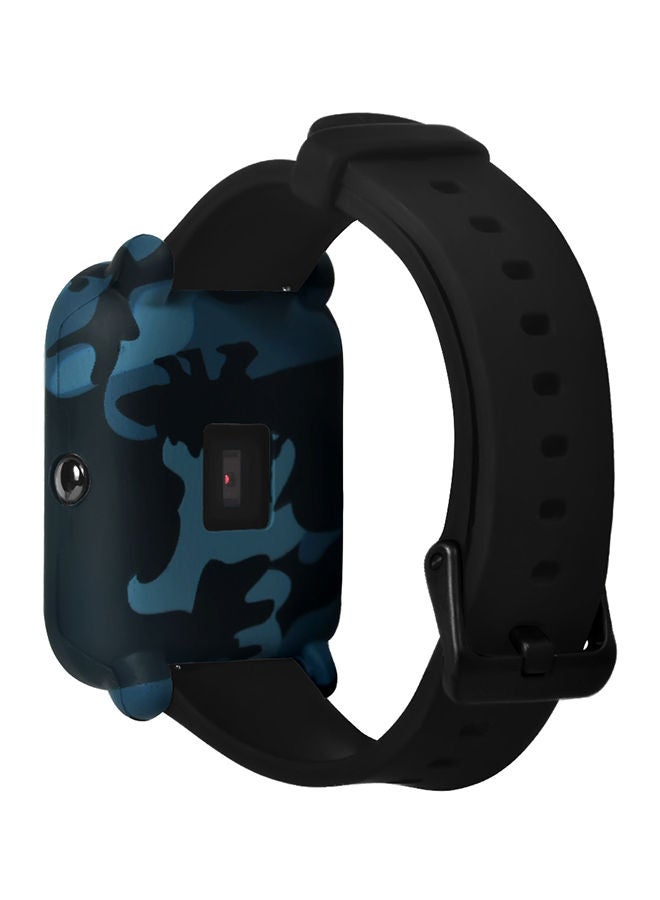 NIBEMINENT Smart Watch Cases Silicone Protective Shell Miband Black/Blue - Image 2