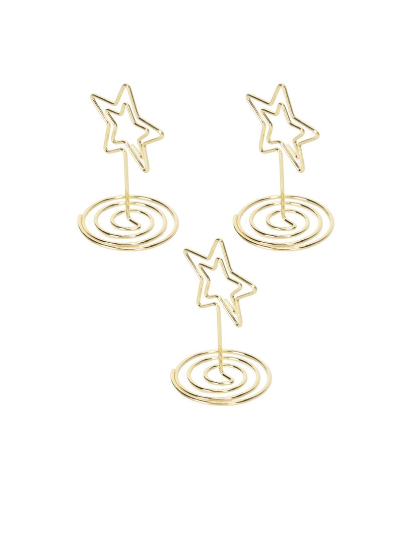 Velaurs 20PCS Small Five-Pointed Star Business Card Holder, Creative Note Holder, Gold Photo Holder  - Image 2
