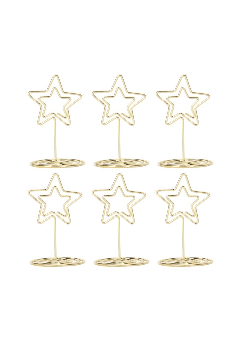 Velaurs 20PCS Small Five-Pointed Star Business Card Holder, Creative Note Holder, Gold Photo Holder  - Image 3