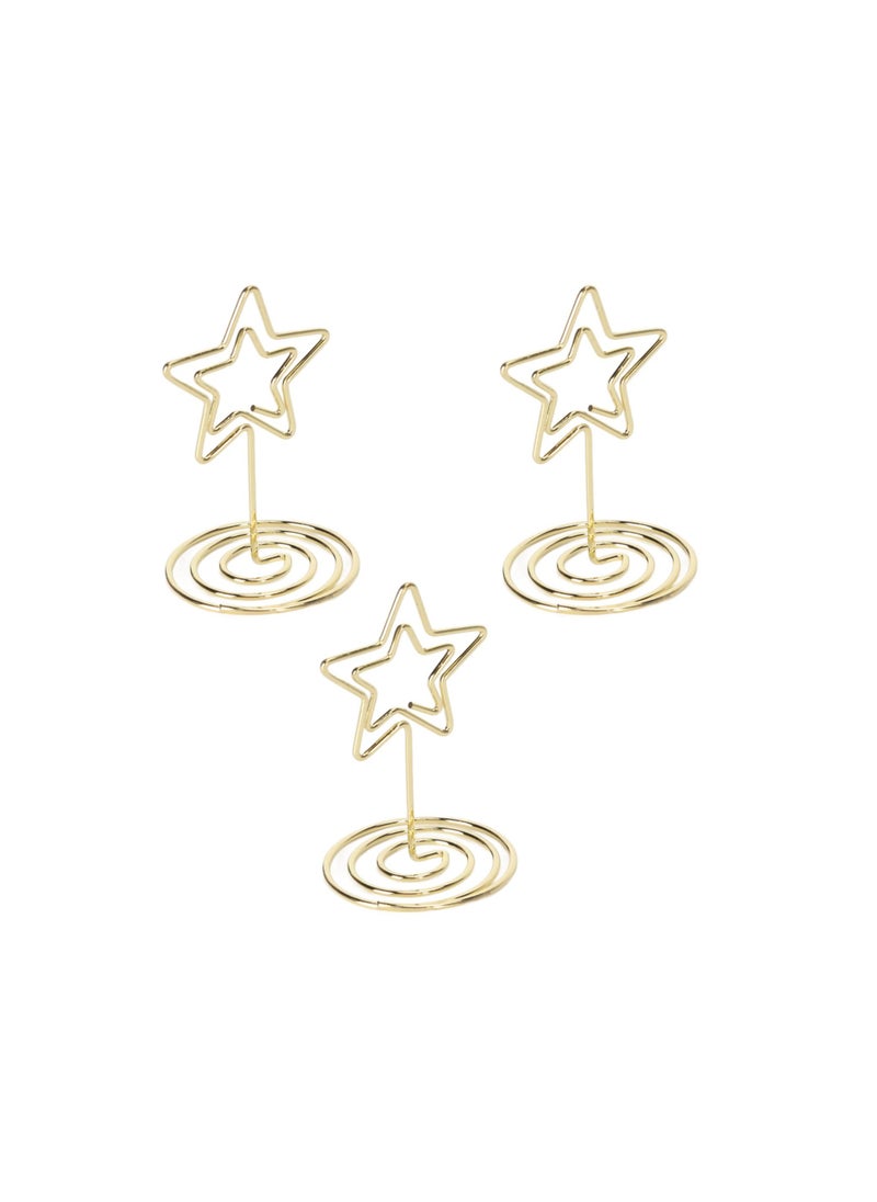 Velaurs 20PCS Small Five-Pointed Star Business Card Holder, Creative Note Holder, Gold Photo Holder  - Image 4