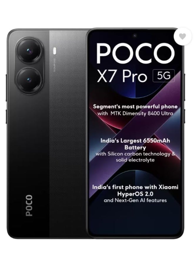 poco x7 per smartphone 12 + 256 GB black 50 mp main camera with ois 6000 mah (type) battery with 90 w hypercharge ip68 ai functions Black - Image 1