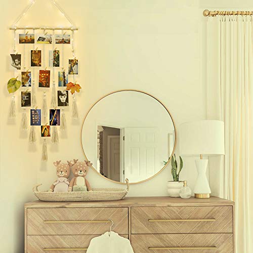 Homecor Hanging Photo Display Wall Decor, Macrame Wall Hanging Boho Room Bedroom Decor, Picture Frame Collage Board with Light 30 Clip, Christmas Teenage Teen Girl Gifts Ages 10 11 12 13 14 Years Old - Image 2