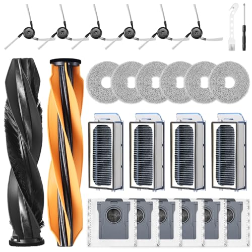 EOVWAEO 26 Pack Accessories for Dreame X50 Ultra Complete /X50 Master /L40s Pro Ultra /L50 Ultra/Mova V50 Vacuum Robot, 2 Main Brush 6 Mop Pads 6 Dust Bags 6 Sidebrush 4 Filter 1 Cleaning Brush 1 Screwdriver - Image 1