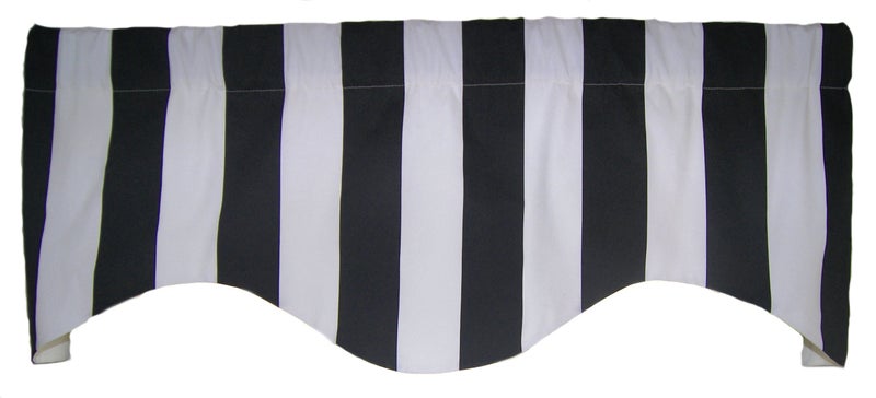 RLF Home Cabana Stripe M Shaped Valance, Black, 17.00" x 50.00" - Image 5