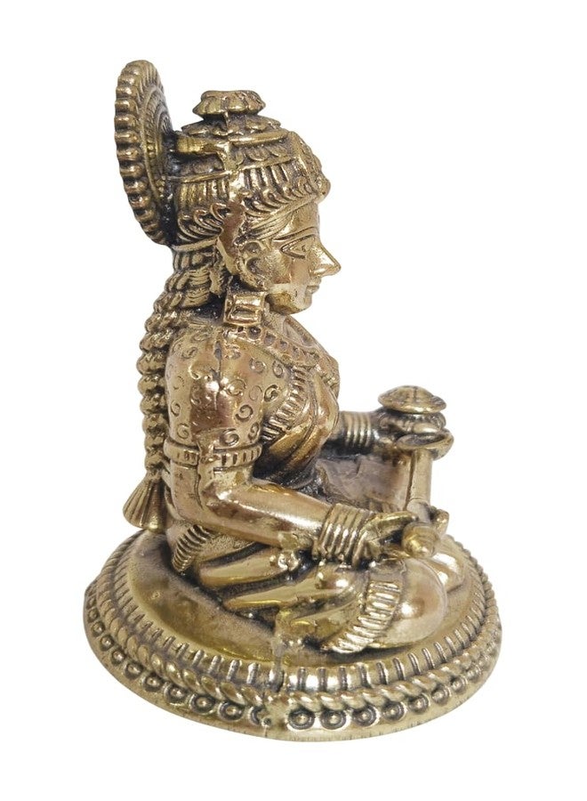 BEXCO Hindu Goddess Annapurna fine Detailing Brass Statue, Annapoorna Annapurneshwari Goddess of Food Anapurna Devi Murti Idol (2.5 inch) - Image 2