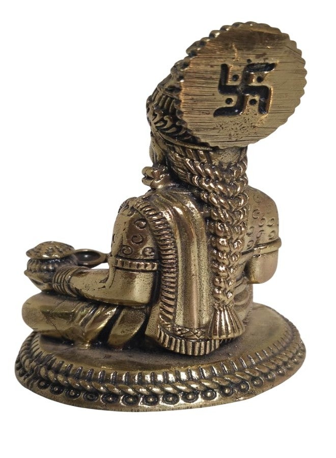BEXCO Hindu Goddess Annapurna fine Detailing Brass Statue, Annapoorna Annapurneshwari Goddess of Food Anapurna Devi Murti Idol (2.5 inch) - Image 3