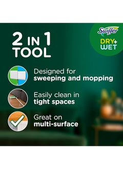 Swiffer Sweeper 2 In 1 Mops For Floor Cleaning Dry And Wet Multi Surface Floor Cleaner Sweeping And Mopping Starter Kit Includes 1 Mop + 19 Refills 20 Piece Set  - Image 2