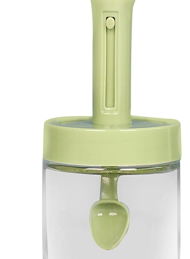 KOYET Spoon Lid Integrated Telescopic Seasoning Jar Transparent Storage Container with Spoon Kitchen Transparent Sealed Seasoning Box, 300ml (3pcs) - Image 3