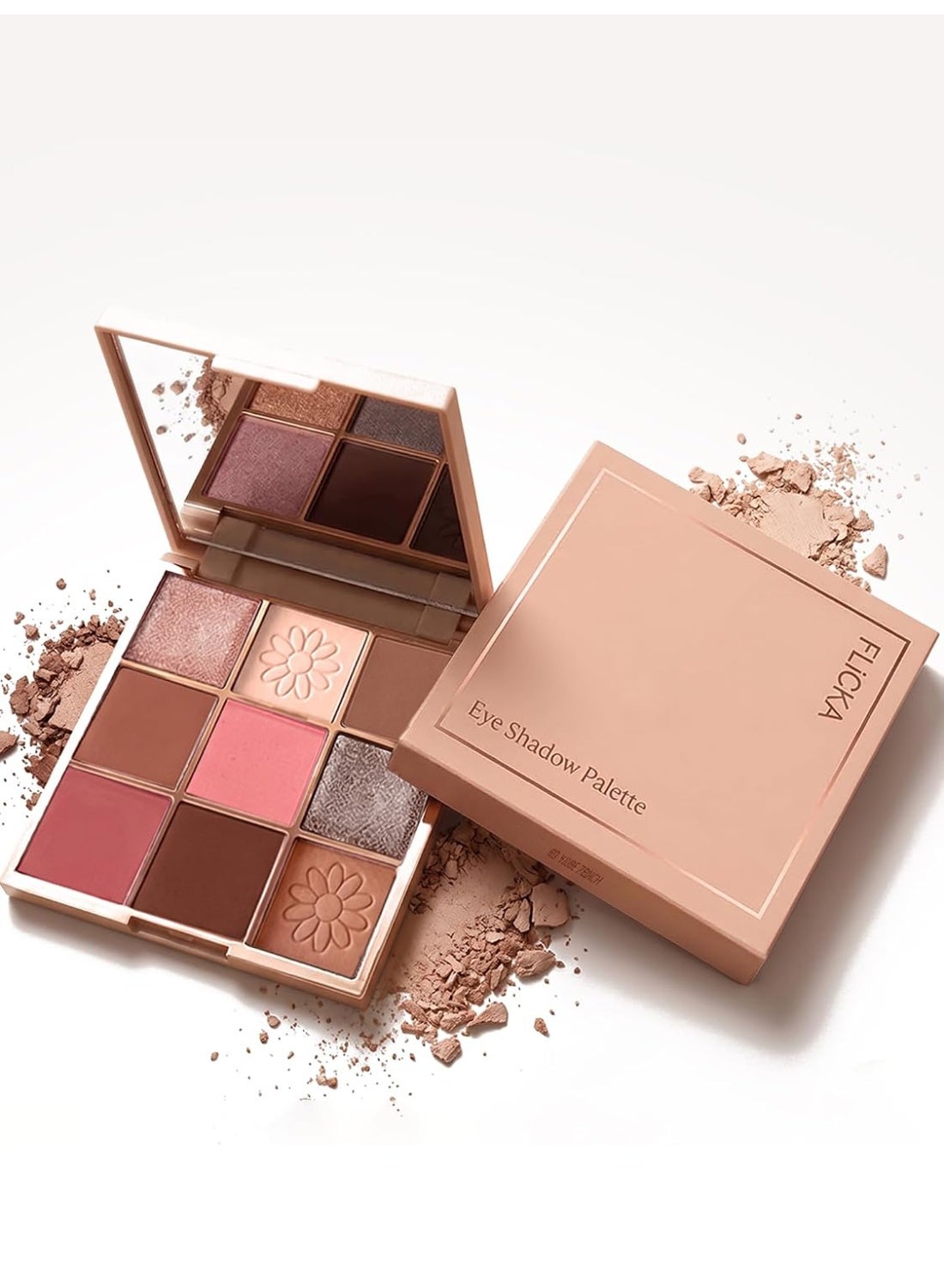 FLiCKA Long Lasting Ultra Smooth Eyeshadow Palette | Highly Pigmented Matte & Shimmer Shades | Blendable Soft Texture | Waterproof & Crease-Resistant Eye Makeup Palette for Daily & Party Looks (Soft b